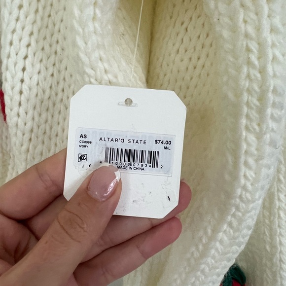 Altar’d State 3D Strawberry Cardigan Sweater NWT - Picture 5 of 9